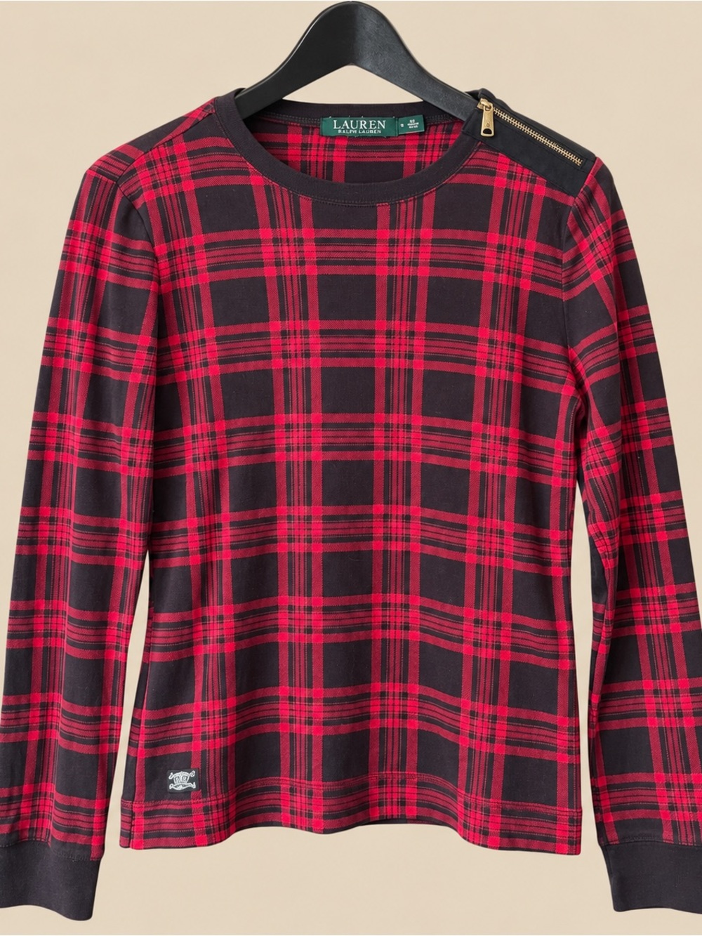 Tartan Plaid Ralph Lauren Long Sleeve M